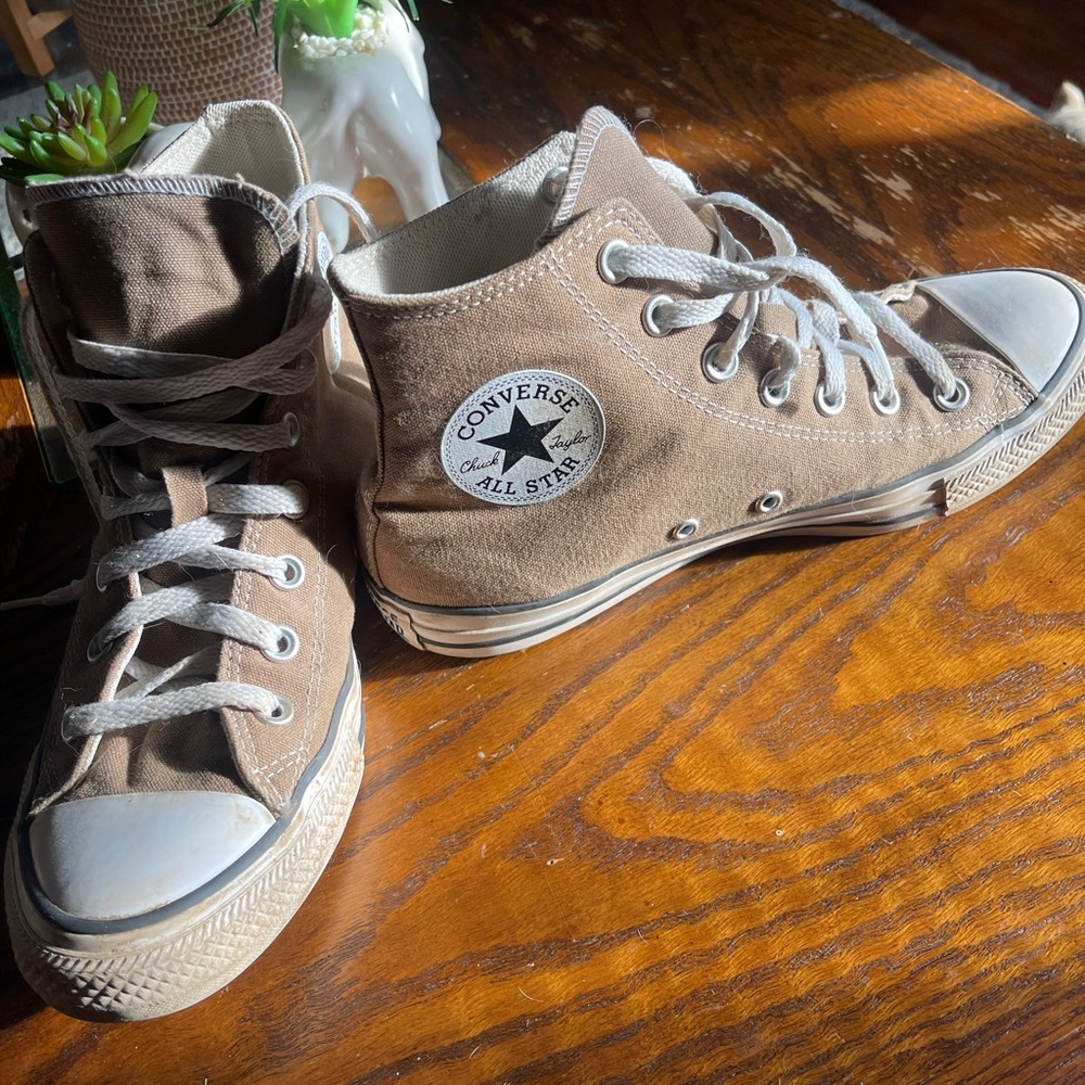 Converse All Star Youth High Tops - Beige Canvas